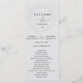 Faux Embossed White Roses Wedding Program Programmakaart (Voorkant)