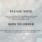 Faux Embossed White Roses Wedding Table Place Card Kaart