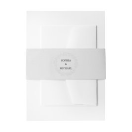 Faux Embossed White Roses Wedding Uitnodigingen Wikkel