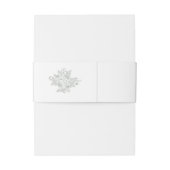 Faux Embossed White Roses Wedding  Uitnodigingen Wikkel (Achterkant Voorbeeld)