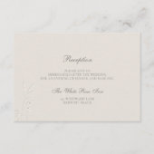 Faux Embossed Wildflower Classic Receptie Trouwen Informatiekaartje (Voorkant)