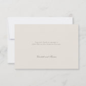 Faux Embossed Wildflowers Ecru Formele bruiloft Bedankkaart (Achterkant)