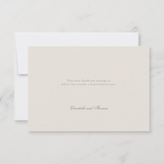 Faux Embossed Wildflowers Ecru Formele bruiloft Bedankkaart (Achterkant)