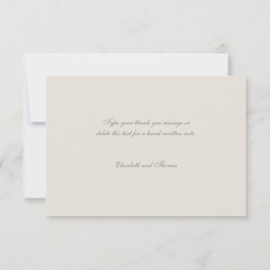 Faux Embossed Wildflowers Ecru Wedding Bedankt (Achterkant)