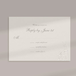 Faux Embossed Wildflowers formele bruiloft reactie