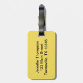 Faux Embrodery Patch Happy Sun Yellow Bagagelabel (Achterkant verticaal)