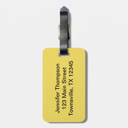 Faux Embrodery Patch Happy Sun Yellow Bagagelabel (Achterkant verticaal)