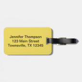 Faux Embrodery Patch Happy Sun Yellow Bagagelabel (Achterkant horizontaal)