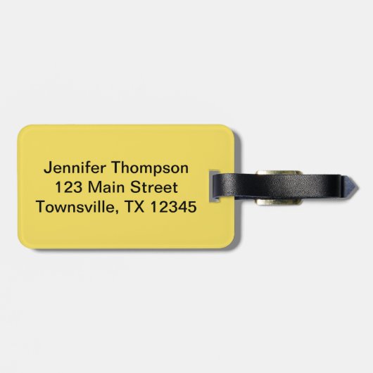 Faux Embrodery Patch Happy Sun Yellow Bagagelabel (Achterkant horizontaal)