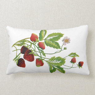 Faux Embroided Strawberry Pillow Kussen
