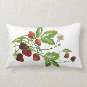 Faux Embroidery - aardbeien Kussen