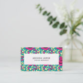 Faux Embroidery Floral Pattern Professional Visitekaartje (Staand voorkant)