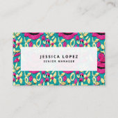 Faux Embroidery Floral Pattern Professional Visitekaartje (Voorkant)