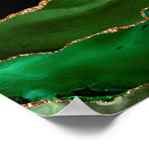 Faux Emerald Green Marged Agate Poster