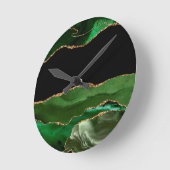 Faux Emerald Green Marged Agate Ronde Klok (Hoek)