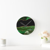 Faux Emerald Green Marged Agate Ronde Klok (Huis)