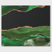 Faux Emerald Green Marked Agate Contemmodern Cadeaupapier (Vlak)