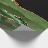 Faux Emerald Green Marked Agate Contemmodern Cadeaupapier (Hoek)