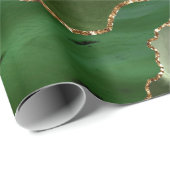 Faux Emerald Green Marked Agate Contemmodern Cadeaupapier (Rol Hoek)