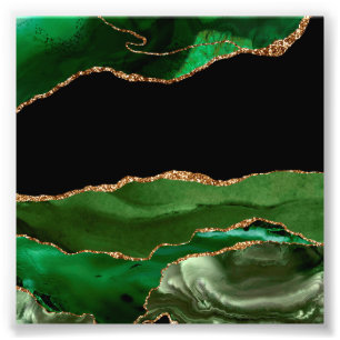 Faux Emerald Green Marked Agate Contemmodern Foto Afdruk