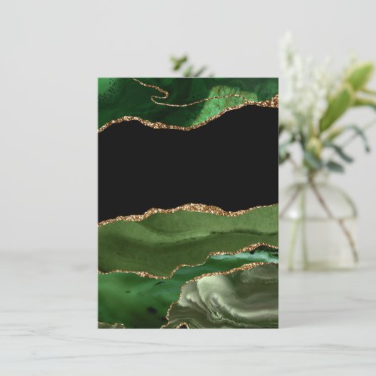 Faux Emerald Green Marked Agate Contemmodern Menu (Staand voorkant)