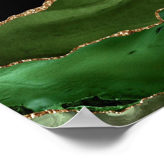 Faux Emerald Green Marked Agate Contemmodern Poster (Hoek)