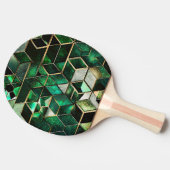 Faux Emerald, groen en goud, geometrisch Tafeltennisbatje (Zijkant)