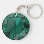 Faux Emerald Printed Acryllic Sleutelhanger (Achterkant)