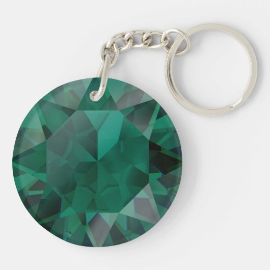 Faux Emerald Printed Acryllic Sleutelhanger (Achterkant)