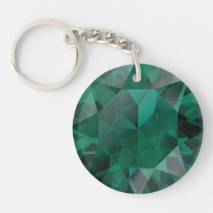 Faux Emerald Printed Acryllic Sleutelhanger