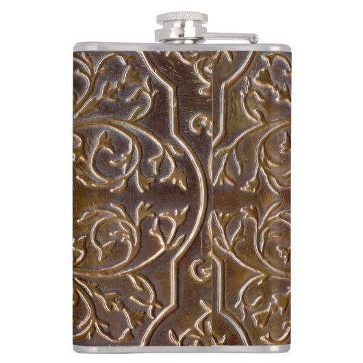 Faux Engraved Copper Design Heupfles (Achterkant)