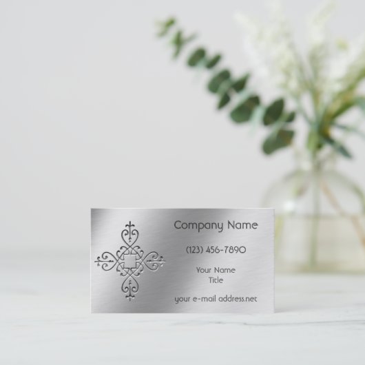 Faux Etched Aluminium Design Visitekaartje (Staand voorkant)