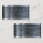 Faux Etched Metallic Bord Blue Visitekaartje (Voorkant / Achterkant)