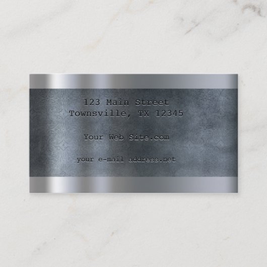 Faux Etched Metallic Bord Blue Visitekaartje (Voorkant)