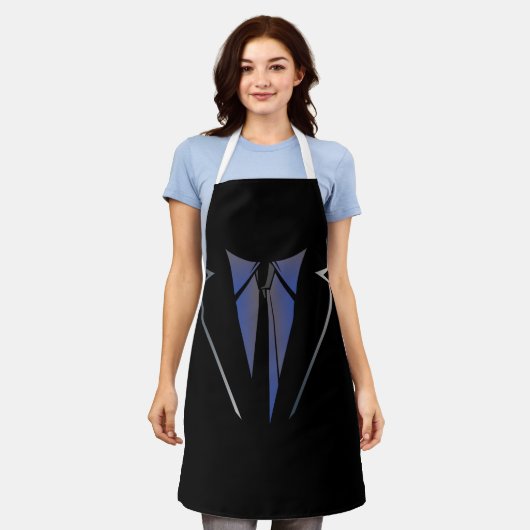 Faux Fake Tuxedo Suit Vest en stropdas Independenc Schort (Gedragen)