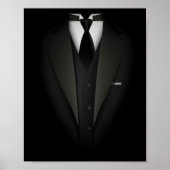 Faux Fake Tuxedo Suite top met Vest en stropdas Poster (Voorkant)
