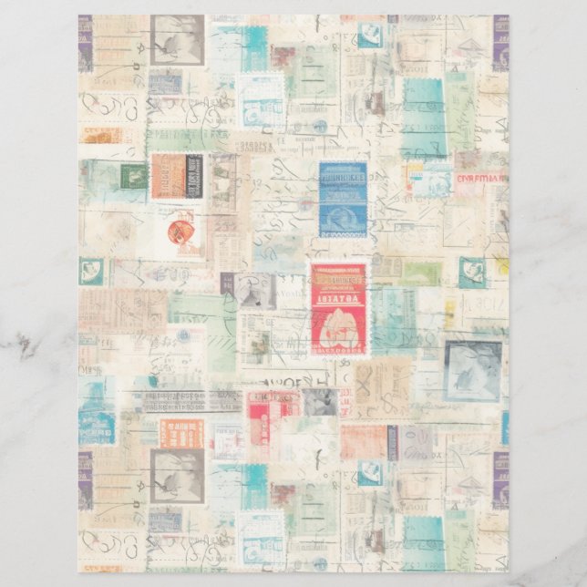 Faux Fantasy Postzegel Collage 1 (Achterkant)