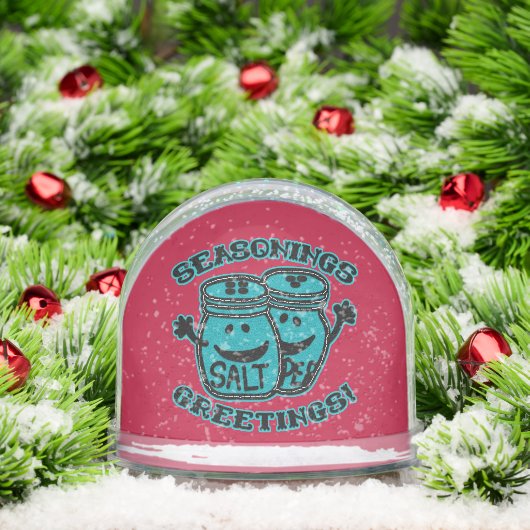 Faux Felt Style Salt & Pepper Seasonings Greetings Sneeuwbol (Kerstmis)