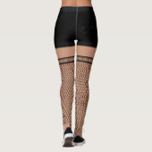 Faux Fishnet Stockings Black Lingerie Costume Leggings (Achterkant)