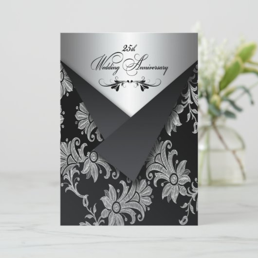 FAUX Flaps 25e huwelijksjubileum uitnodiging 2 (Staand voorkant)