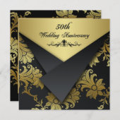 FAUX Flaps Bloem 50ste verjaardagsuitnodiging Kaart (Voorkant / Achterkant)