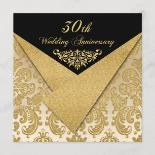 FAUX Flaps Damask 30th Anniversary Uitnodiging