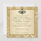 FAUX Flaps Damask 45th Jubileum Invitation Kaart (Achterkant)