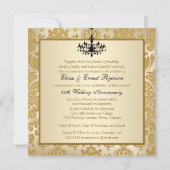 FAUX Flaps Damask 60th Jubileum Invitation Kaart (Achterkant)