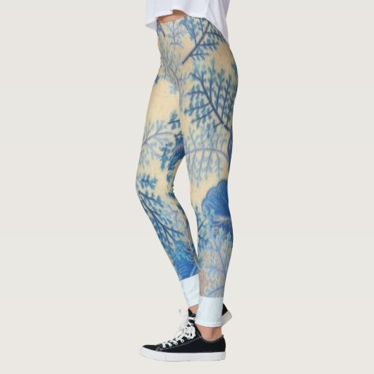 "Faux Floral Blue Body Tattoo" Yoga Pants Leggings (Links)