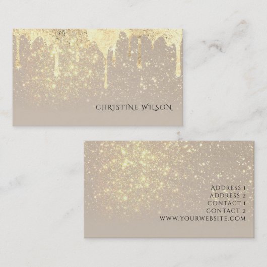 faux foil drift glitter background visitekaartje (Voorkant / Achterkant)