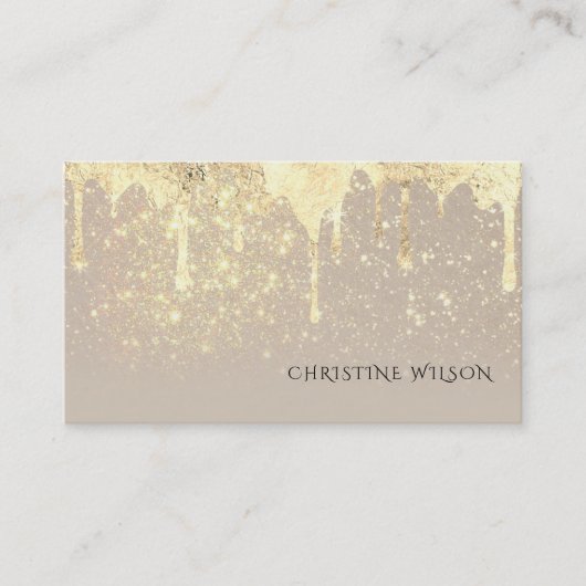 faux foil drift glitter background visitekaartje (Voorkant)