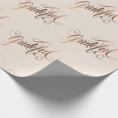 Faux-foil Elegant Grateful Script for Thanksgiving Cadeaupapier (Hoek)