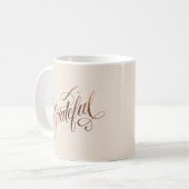 Faux-foil Elegant Grateful Script for Thanksgiving Koffiemok (Voorkant links)