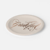 Faux-foil Elegant Grateful Script for Thanksgiving Papieren Bordje (Gekanteld)